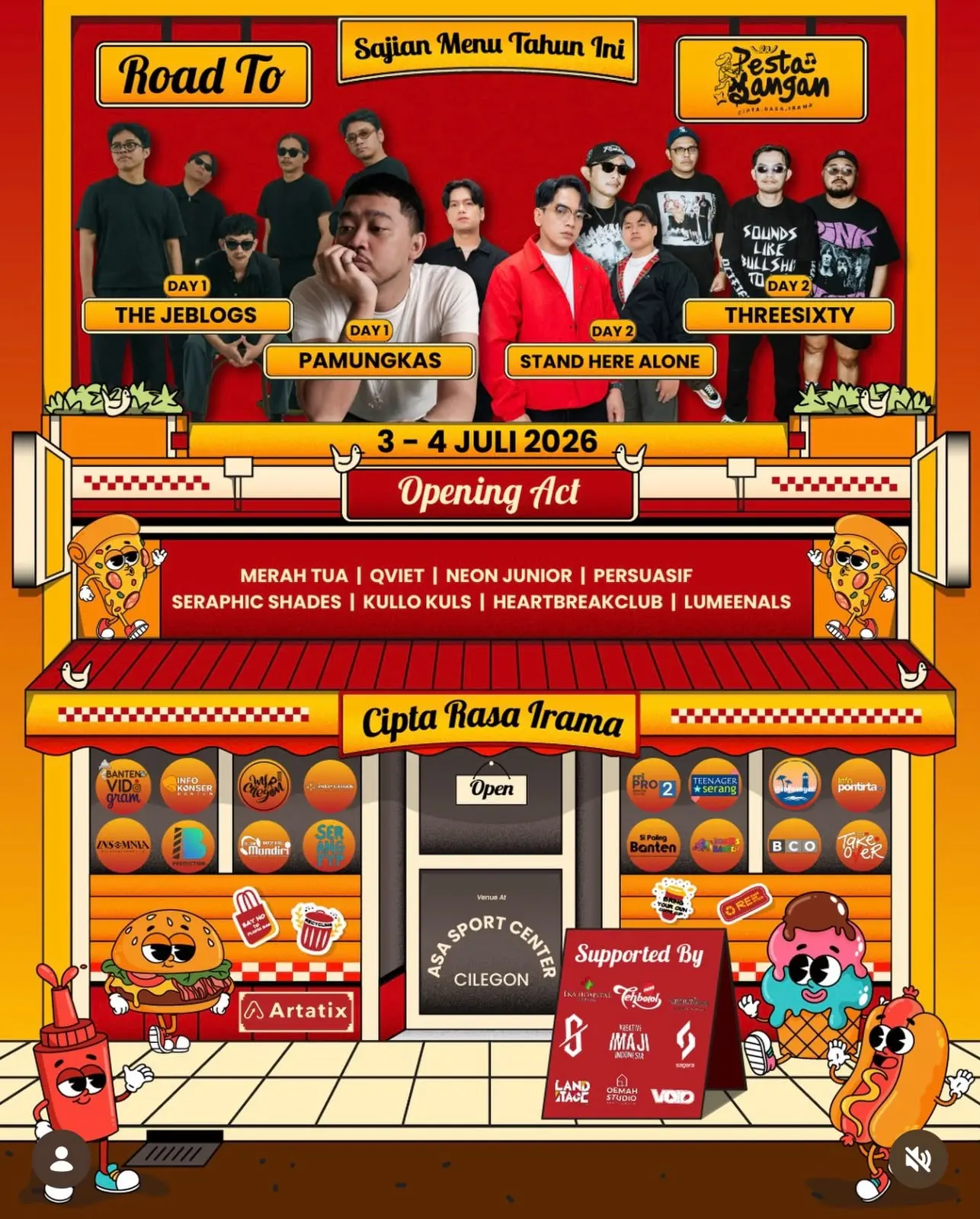 Poster resmi Road to Pesta Mangan, 3–4 Juli 2026 di Asia Sport Center Cilegon