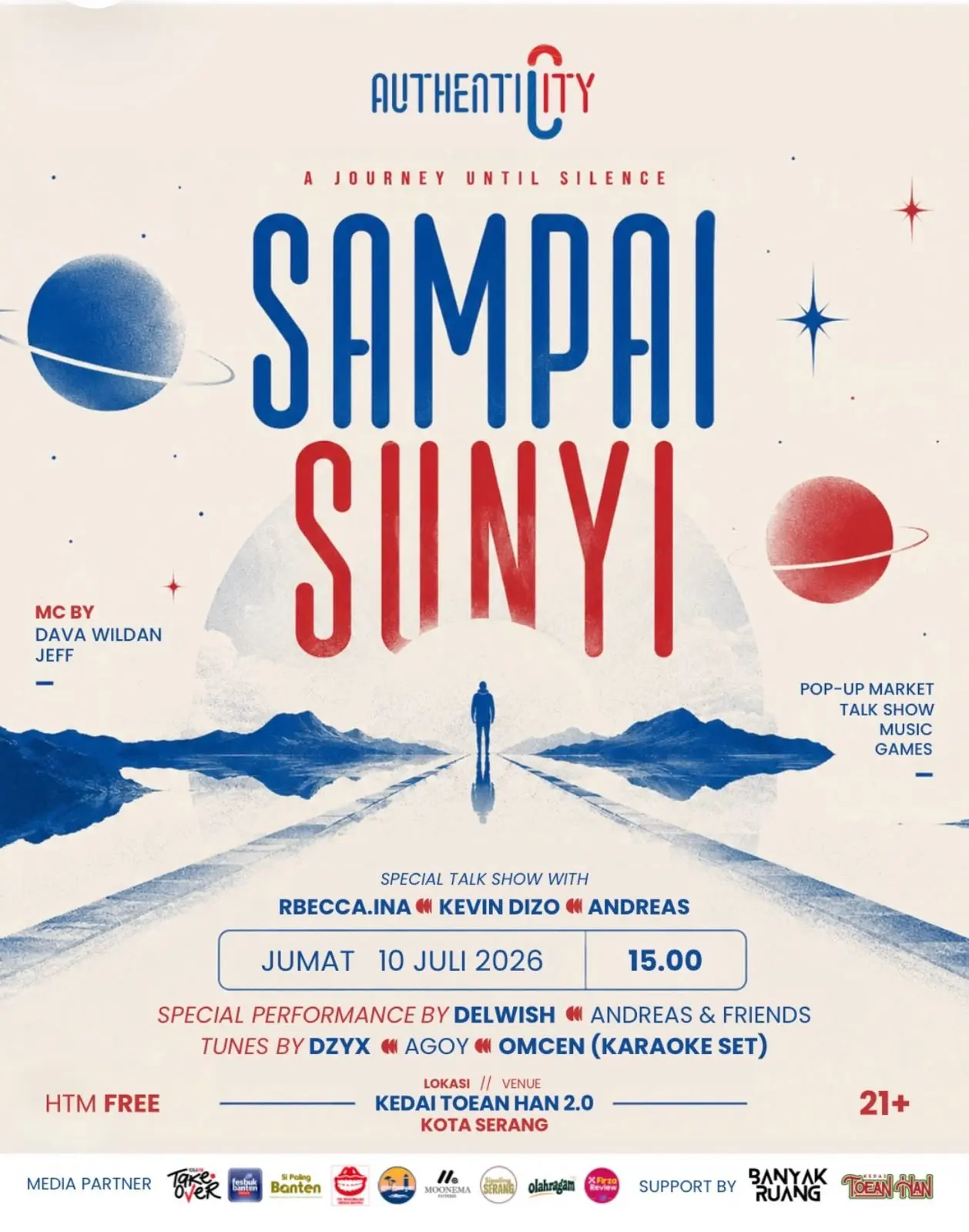 Poster resmi Sampai Sunyi, 10 Juli 2026 di Kedai Toean Han Serang
